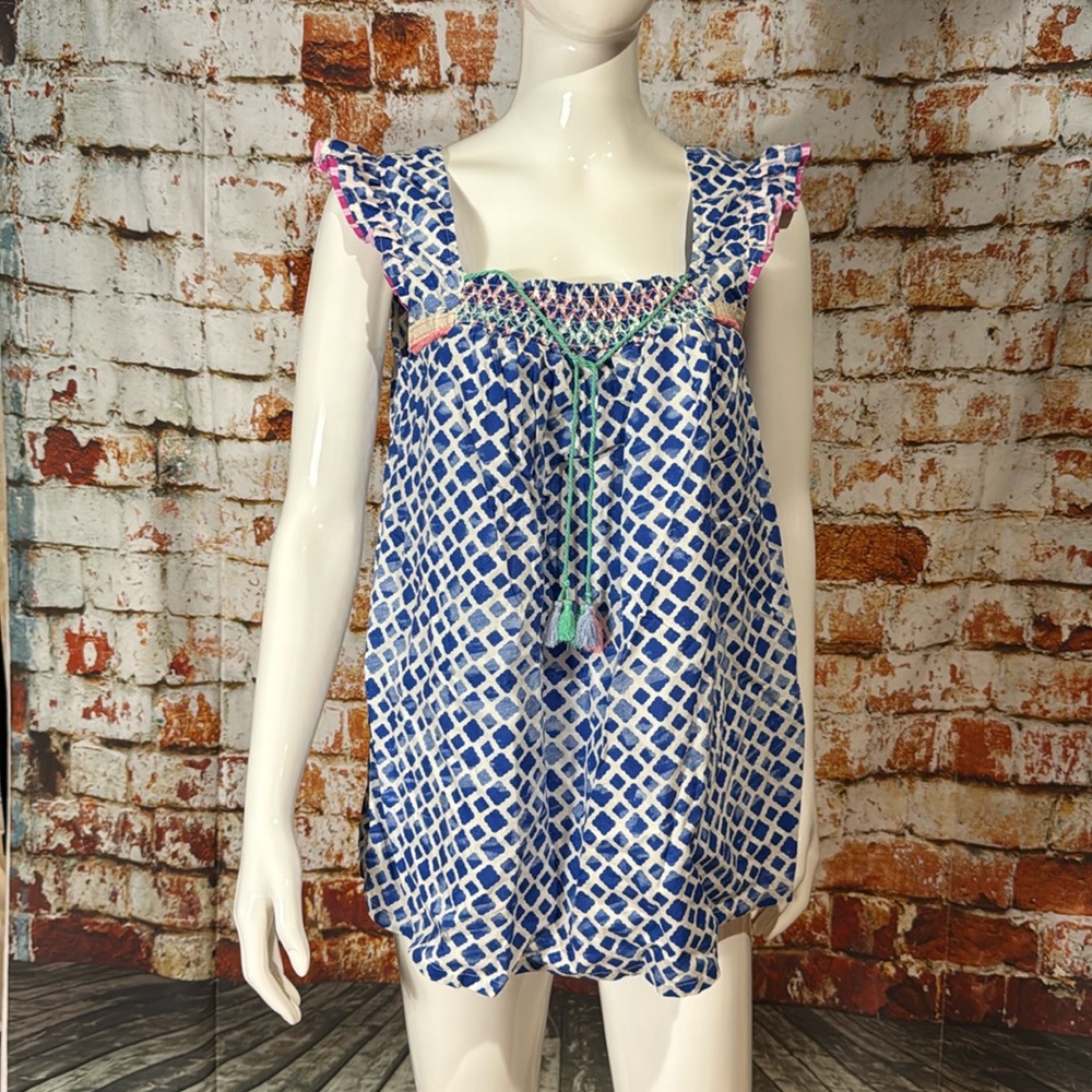 Matilda Jane Blue Wandering Waters Smocked Top View 3